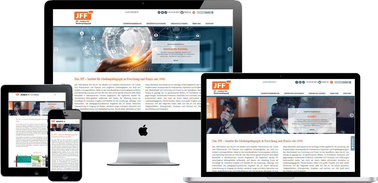 Screenshot Website JFF – Institut für Medienpädagogik